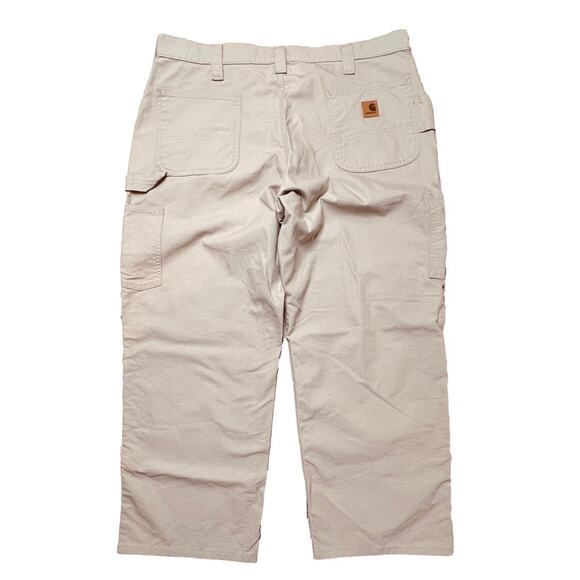 Carhartt B151 Tan Duck Canvas Carpenter Dungaree Fit Workwear 40x27.5‎ In - Picture 4 of 11
